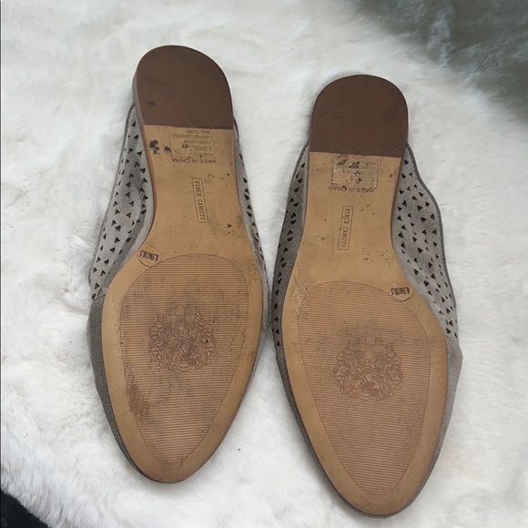 Vince Camuto Taupe Perforated Mules - Picture 5 of 5